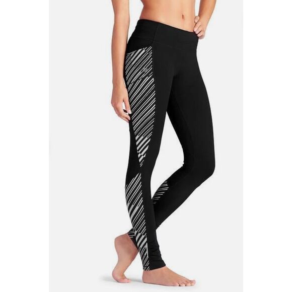 Athleta Pants - Athleta Sting Be Free Tight Leggings XS Black White Stripe